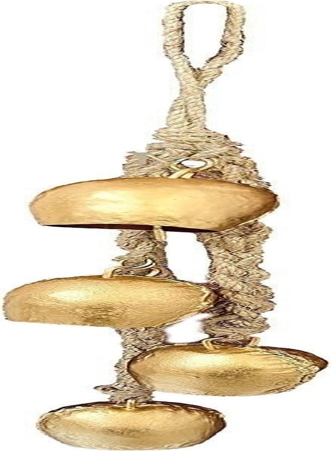THOR INSTRUMENTS Gold Bells for Christmas oraments, Witch Bells, Hanging Bells, Rustic Cow Bells, Decorative Bells with Jute Rope, Door Bells - Image 1